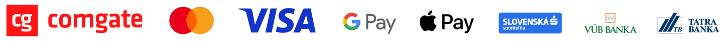 Čaje Nateeva Prievidza - možnosti platby:  Comgate, Visa, Maestro, Google pay, Apple pay, banky