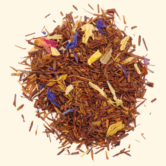 Bylinkový čaj - Rooibos happy time, Rooibos, grapefruitová a citrónová silica, kvet slnečnice, jedlej ruže , nevädze poľnej, sypaný čaj.